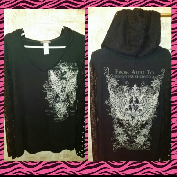 Lace Sleeve Hoodie