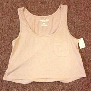 American Eagle rose pink purple hi-low crop tank
