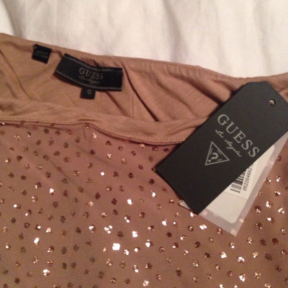 Dressy Guess Sequin One Shoulder Top - Picture 4 of 4