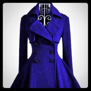 Dark navy blue double breasted petty coat.