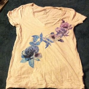 Tan American Eagle v neck shirt