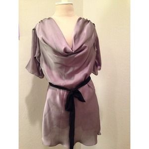 Sheer silver long blouse