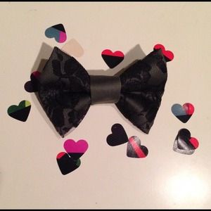 Gray w/ black lace bow.