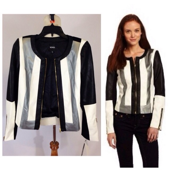 Contemporary faux leather jacket