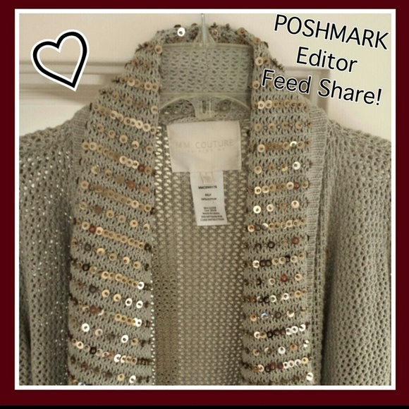 Miss Me Sweaters - MM COUTURE-MISS ME Sequin Shawl Cardigan