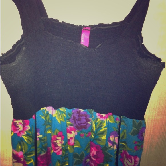 CUTE LIGHT BLUE WITH FLORAL PRINT DRESS!!!