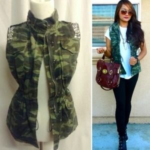 Camouflage Bejeweled Vest