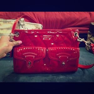 Red coach cross body bag