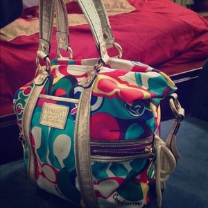 Multi colored coach bag
