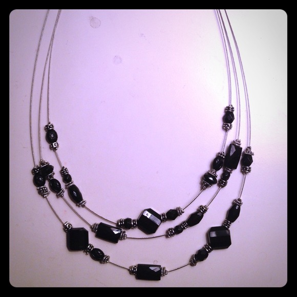Black and silver wire necklace