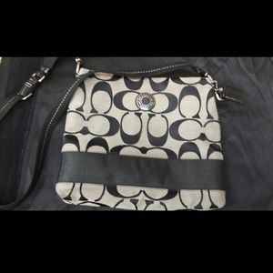 100% authentic Grey and black coach cross body
