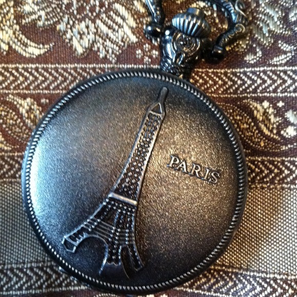 Eiffel Tower in Paris pocket watch bronze tone!