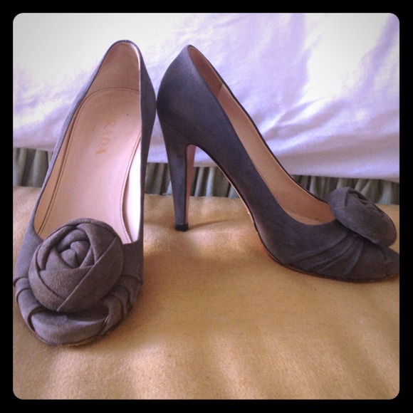 Bundled! Prada grey heels and boots, MJ bag