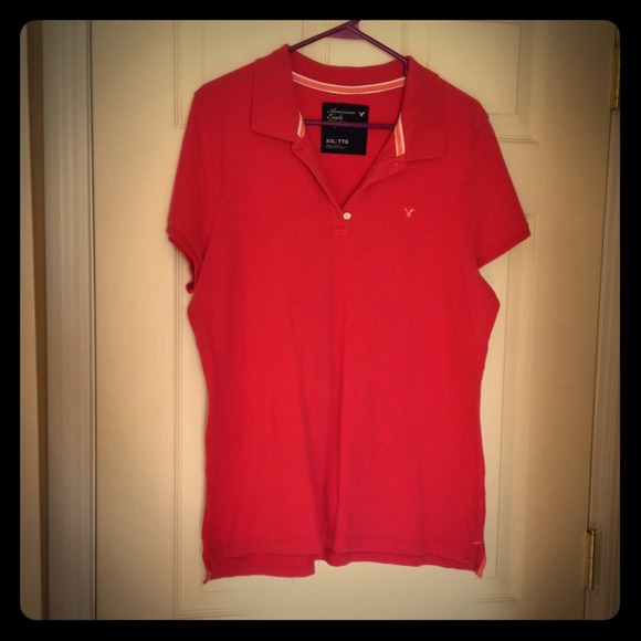 AE pink polo