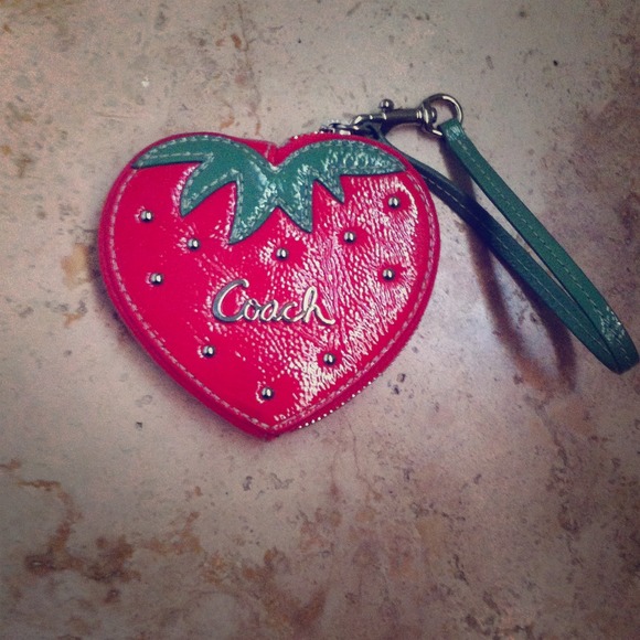 Coach strawberry coin purse