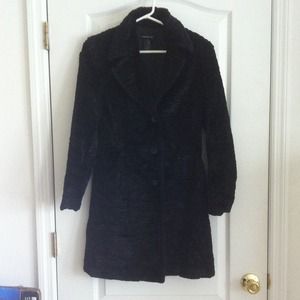 Bebe black faux fur coat