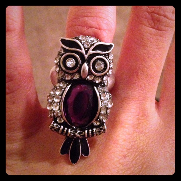 Purple Owl ring