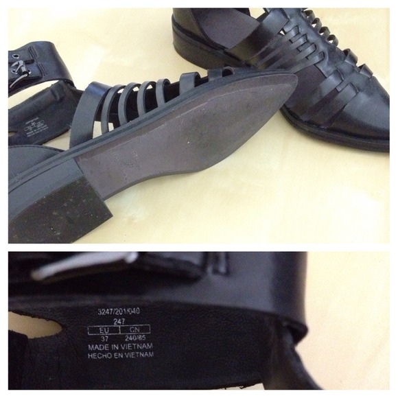 SOLD ZARA closed toe strappy gladiator sandals - Picture 3 of 4