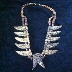 Spikey tribal Indian necklace