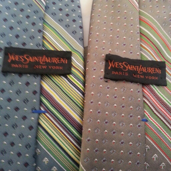 Exquisite Mens Yves Saint Laurent  brown Slim Tie