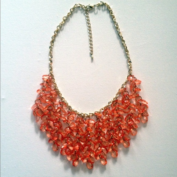 Tangerine Layered Fringe Necklace