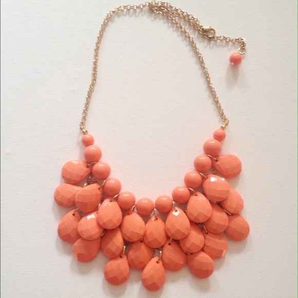 Melon Teardrop Statement Necklace