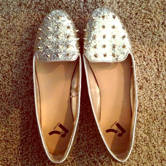 SOLD! Gold spiked flats