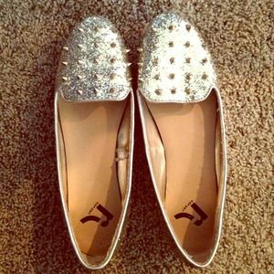 SOLD! Gold spiked flats