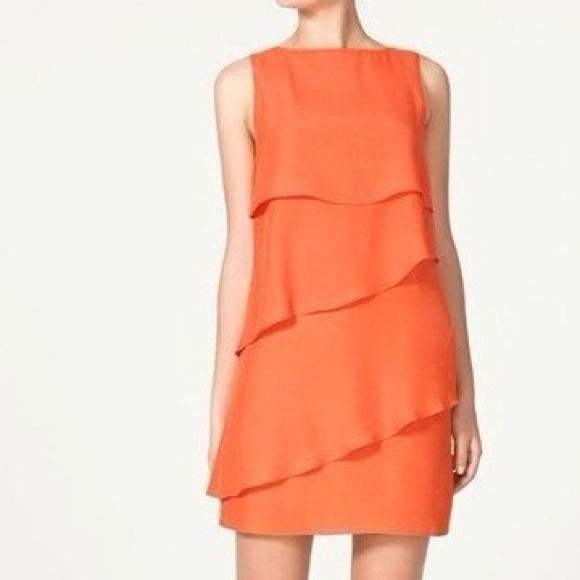 Dresses & Skirts - New Candy Color Orange Tiered Chiffon Dress