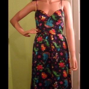 NWT BETSEY JOHNSON Black Tattoo Print 2 Dress $345