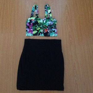 BUNDLE- crop top with skirt