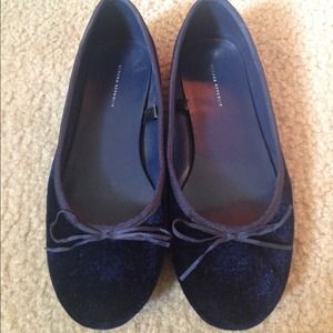 Banana Republic Navy Blue Velvet Flats