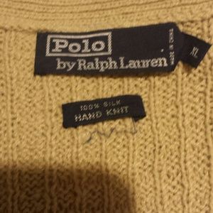 Polo by Ralph Lauren hand knit 100% silk cardigan