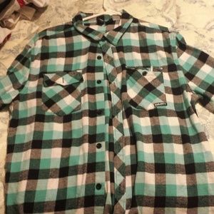 Blue white black and gray flannel