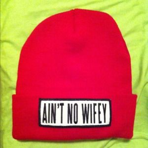 Dimepiece Designs Ain't No Wifey Red Beanie Hat