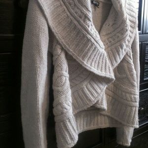 Apt. 9 cream/oatmeal cozy knit wrap sweater, small