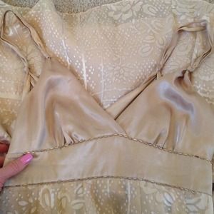 Guess Champagne Flowy Colored Dress with Silk top