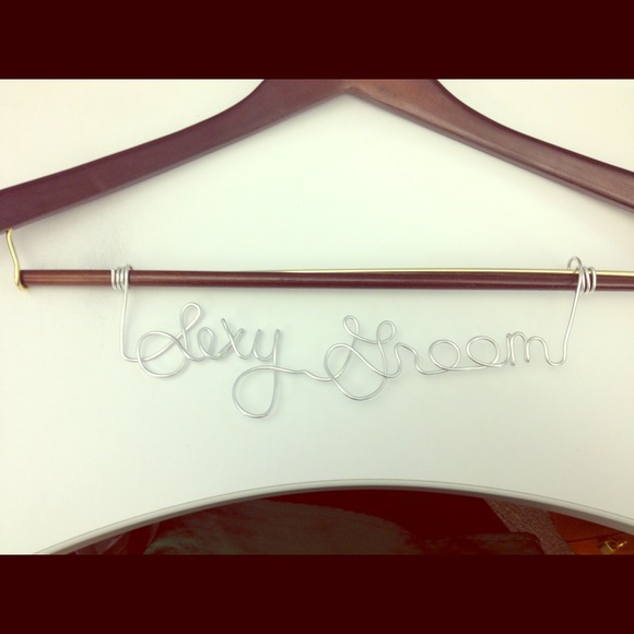 Sexy groom wedding wire hanger