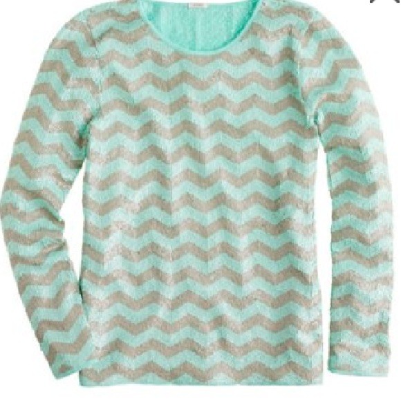 J. Crew Tops - J Crew Zig Zag Sequin Tee