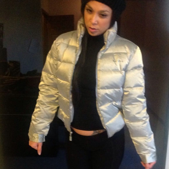 Bebe | Metallic Silver | Puff Jacket | Size Small