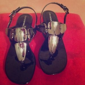 Sold! To @abw in bundle. Small black wedge sandals