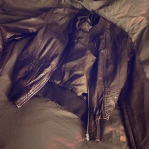 Brown leather jacket