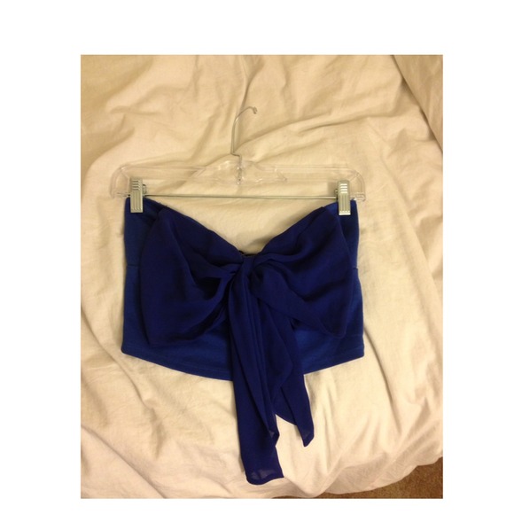 Royal Blue Strapless Crop Top