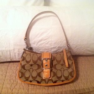 Tan Coach mini bag