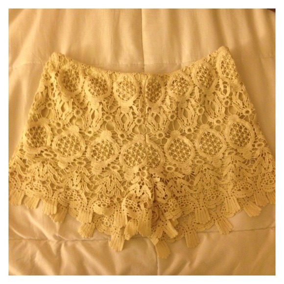 Beautiful crocheted shorts.