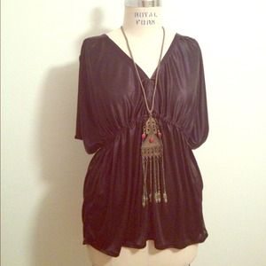 BCBG split sleeve silky dolman top