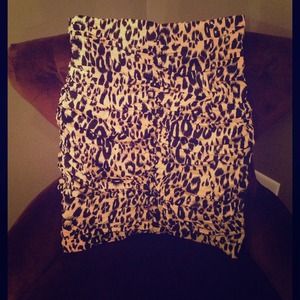 H&M Ruched Animal Print Skirt: Size 4