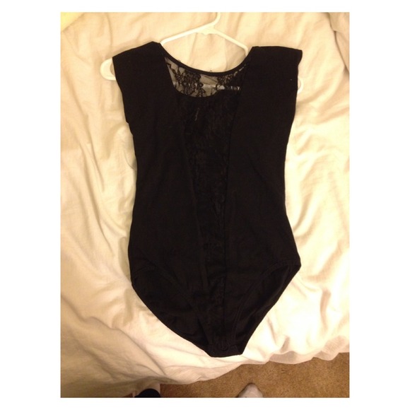 Black leotard.
