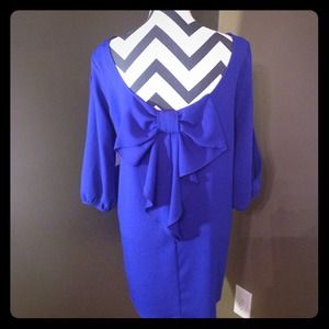 Cobalt Blue Bow Dress: Size M
