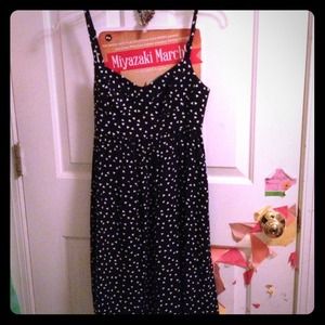 Black Poppy triangle navy sundress<3